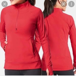 Athleta Whittier Peak half zip size S EUC Hibiscus Red